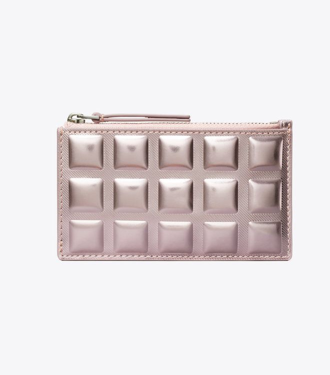 Tory Burch - Ví Fleming Metallic Square Quilt Zip Card Case