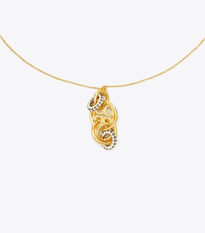 Tory Burch - Vòng Cổ Miller Pave Interlocking Pendant
