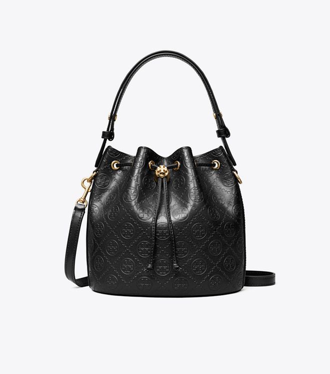 Tory Burch - Túi T Monogram Leather Bucket Bag