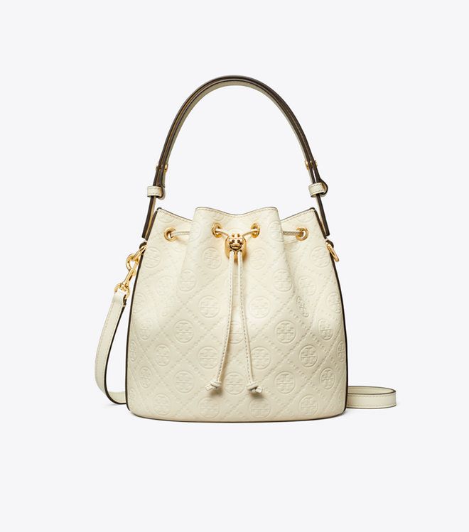 Tory Burch - Túi T Monogram Leather Bucket Bag