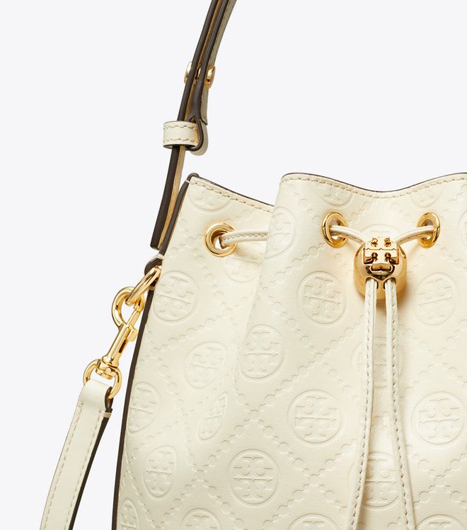 Tory Burch - Túi T Monogram Leather Bucket Bag