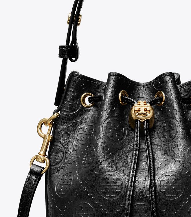 Tory Burch - Túi T Monogram Leather Mini Bucket Bag