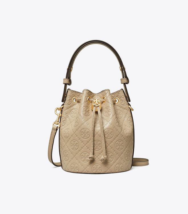 Tory Burch - Túi T Monogram Leather Mini Bucket Bag