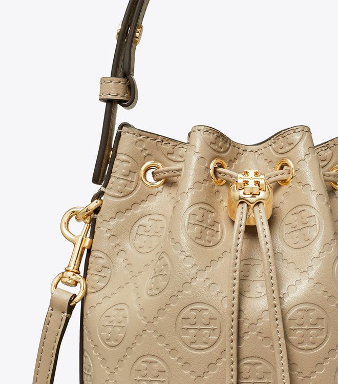 Tory Burch - Túi T Monogram Leather Mini Bucket Bag