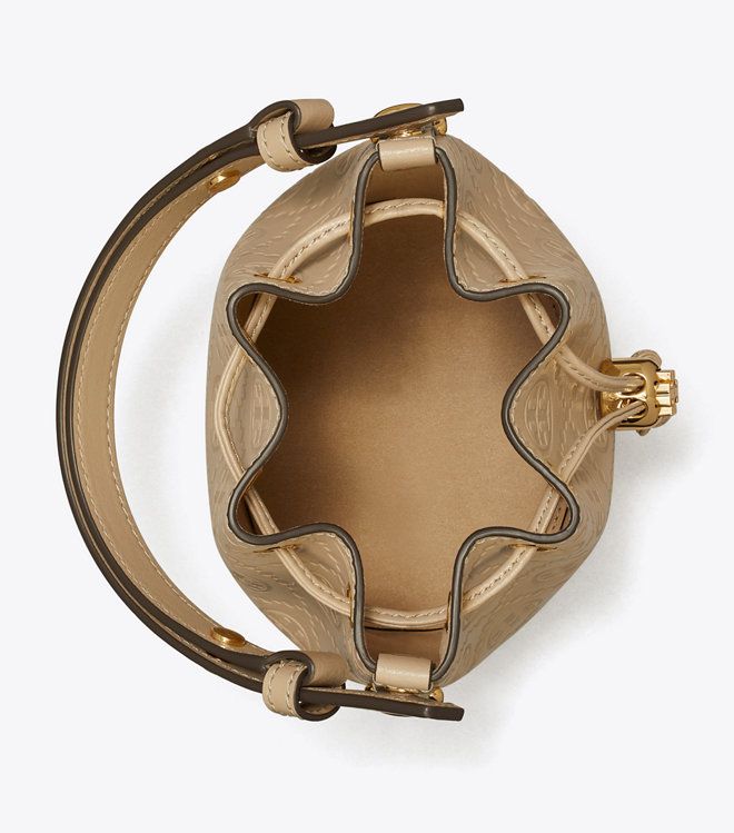 Tory Burch - Túi T Monogram Leather Mini Bucket Bag