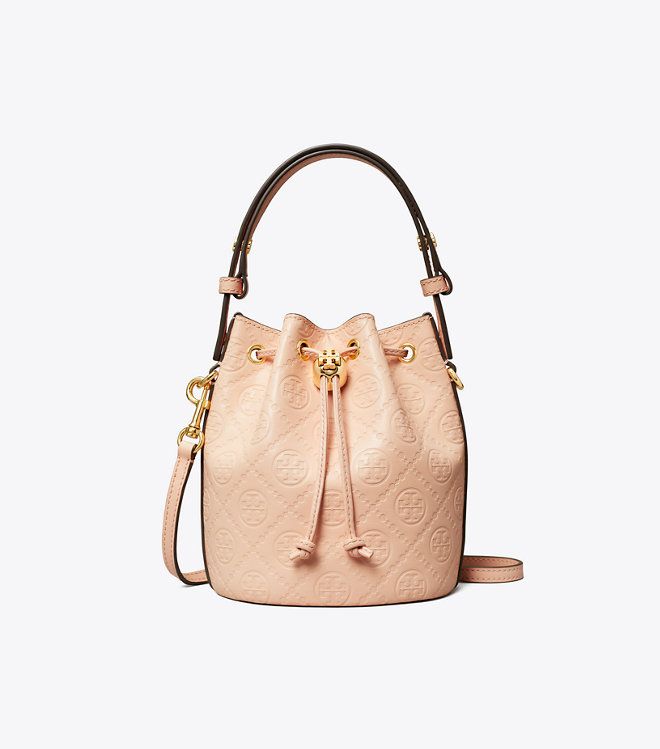 Tory Burch - Túi T Monogram Leather Mini Bucket Bag