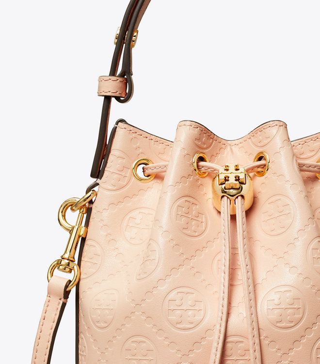 Tory Burch - Túi T Monogram Leather Mini Bucket Bag