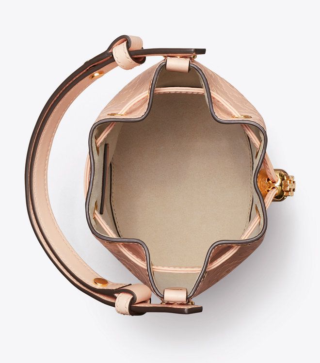 Tory Burch - Túi T Monogram Leather Mini Bucket Bag