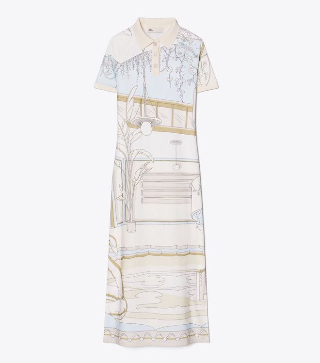 Tory Burch - Đầm polo in họa tiết