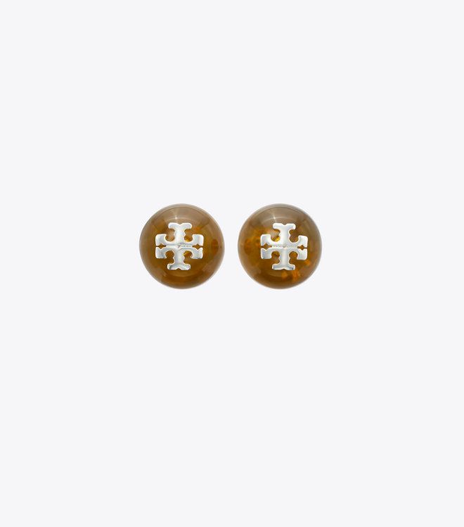 Tory Burch - Bông tai Resin Logo