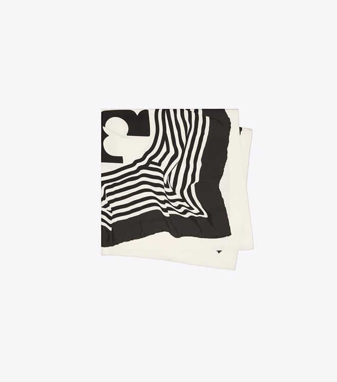 Tory Burch - Khăn Warped Logo Silk Square