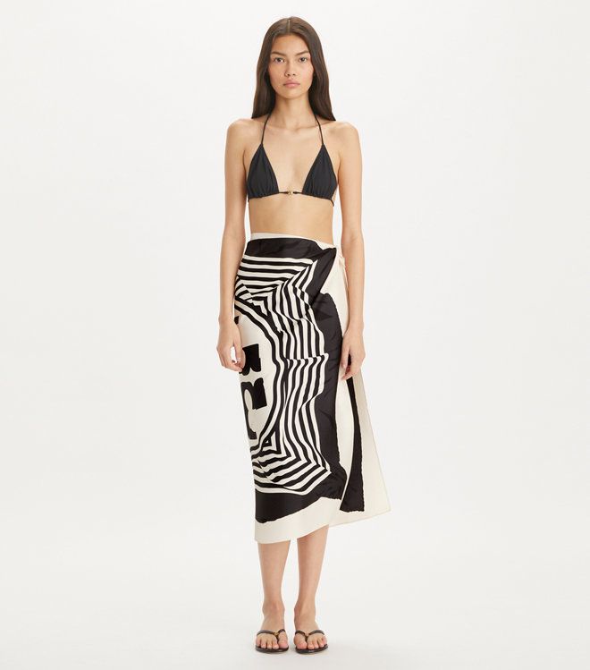 Tory Burch - Khăn Warped Logo Silk Square
