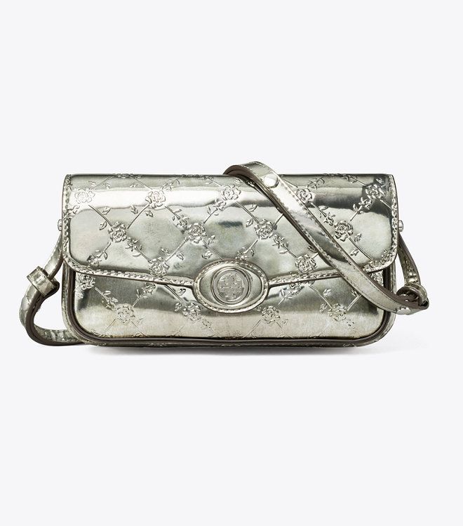 Tory Burch - Túi đeo vai chữ nhật Robinson Floral Metallic