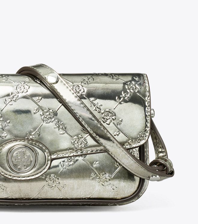 Tory Burch - Túi đeo vai chữ nhật Robinson Floral Metallic