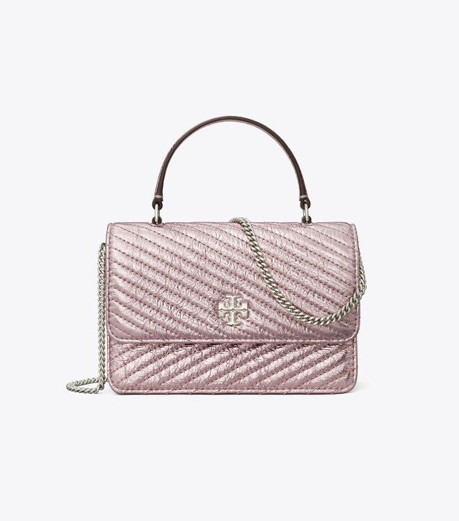 Tory Burch - Ví Kira Metallic Moto Quilt Mini Top Handle Chain Wallet