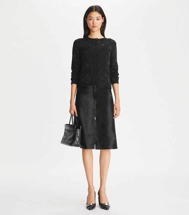 Tory Burch - Áo cardigan T Monogram Embellished Kendra