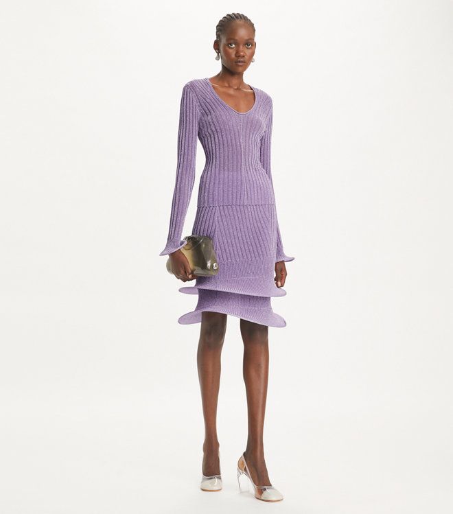 Tory Burch - Áo U-Neck Metallic Hoop Top