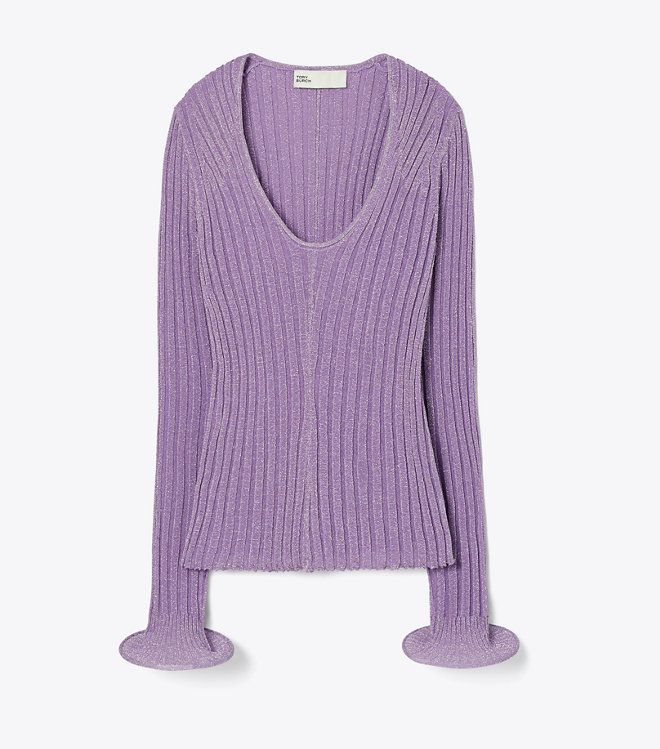 Áo U-Neck Metallic Hoop Top