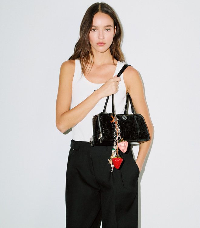 Tory Burch - Túi xách da Satchel Crinkle Marshmallow nhỏ
