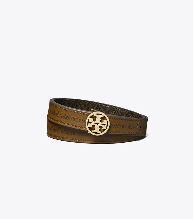Tory Burch - Thắt lưng 1" T Monogram Coated Canvas Miller Reversible Belt