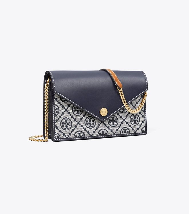 Tory Burch - Ví T Monogram Envelope Chain Wallet