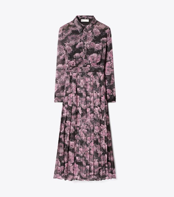 Tory Burch - Đầm lụa in xếp ly