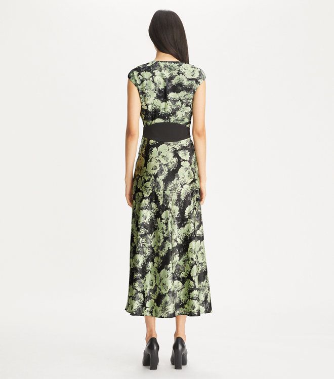 Tory Burch - Đầm cổ chữ U in họa tiết chất liệu Viscose