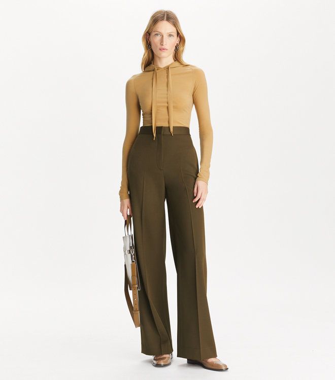 Tory Burch - Quần len Wide-Leg