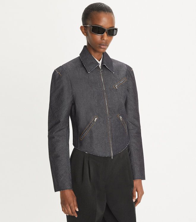Tory Burch - Áo khoác biker denim