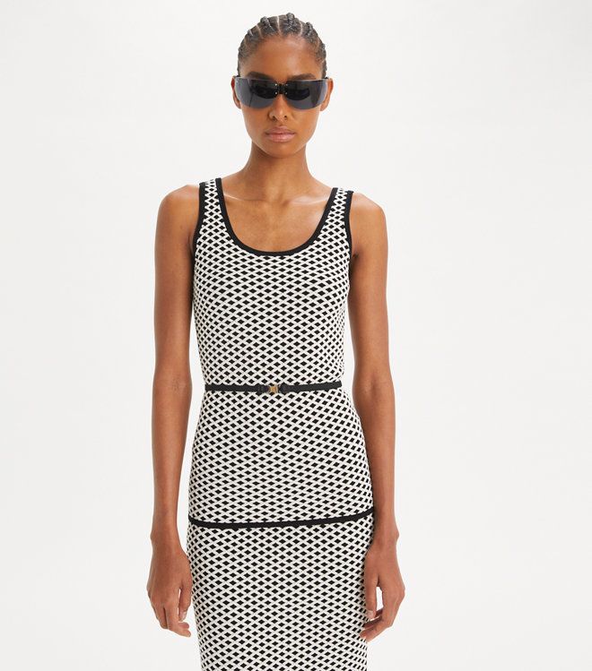 Áo Jacquard Tank Top