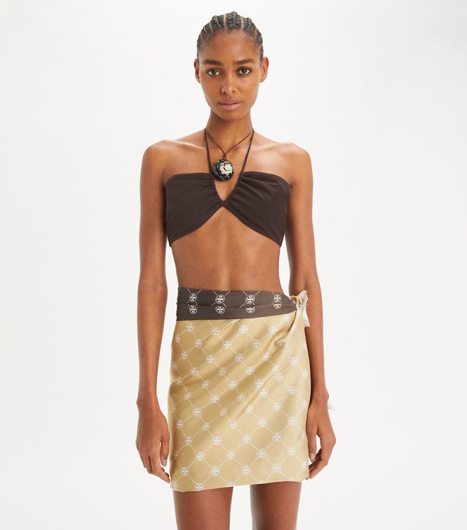 Tory Burch - Khăn T Monogram Silk Oblong Scarf