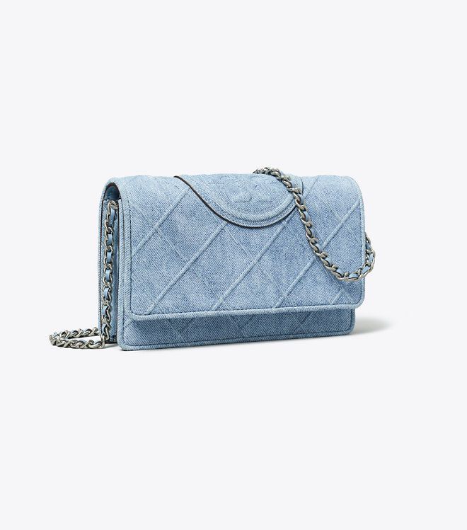 Ví Fleming Soft Denim Chain Wallet