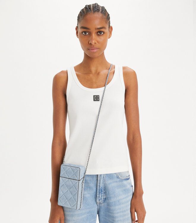 Tory Burch - Túi Fleming Denim Phone Crossbody