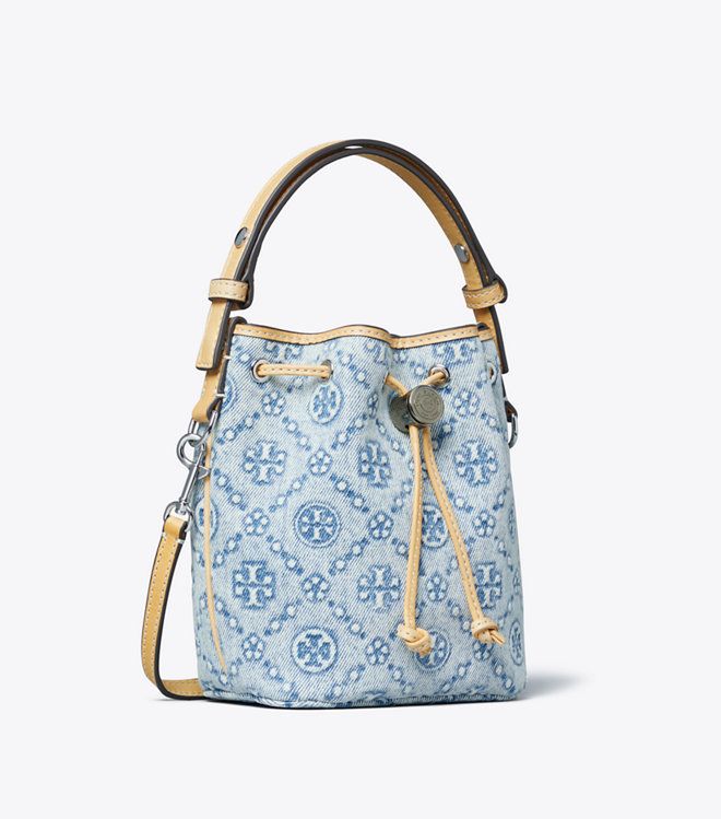 Túi T Monogram Denim Bucket Bag