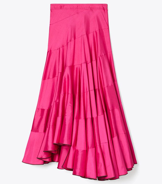 Chân váy lụa cotton dáng loe
