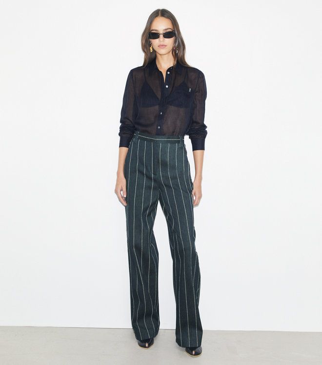 Tory Burch - Áo sơ mi kẻ sọc cotton
