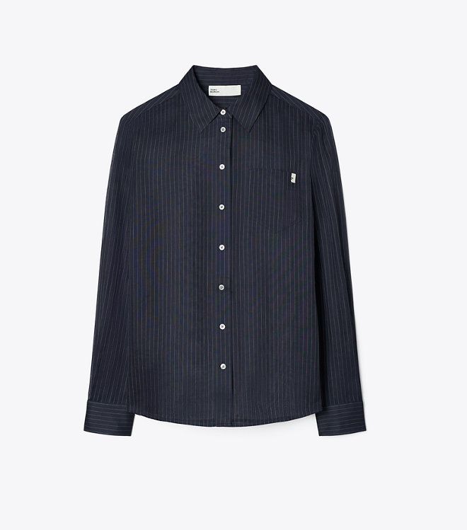 Tory Burch - Áo sơ mi kẻ sọc cotton