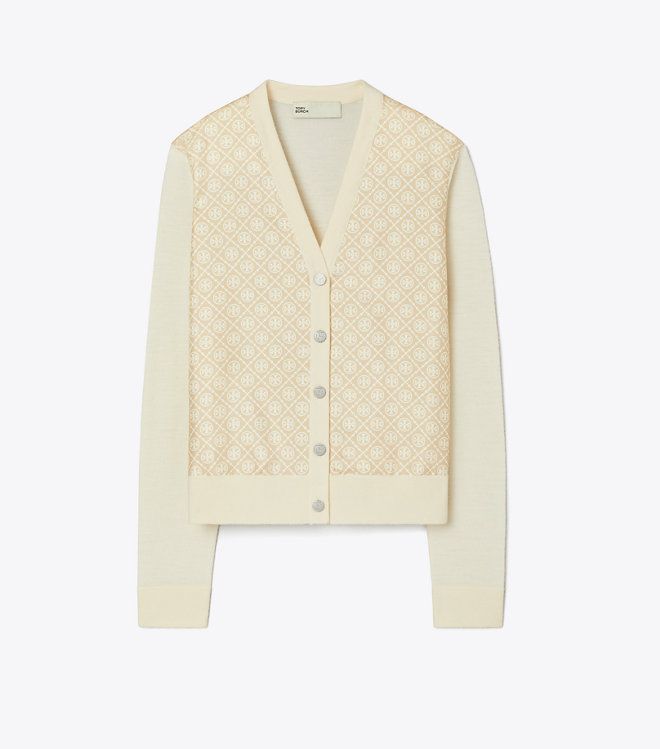 Tory Burch - Áo Cropped Silk Front Cardigan