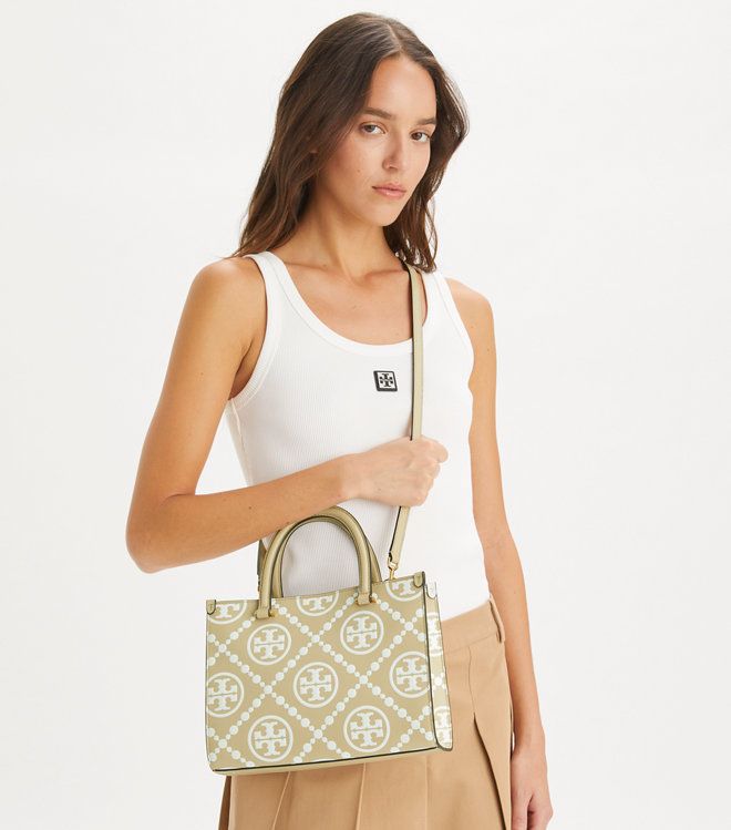 Tory Burch - Túi T Monogram Contrast Embossed Square Tote