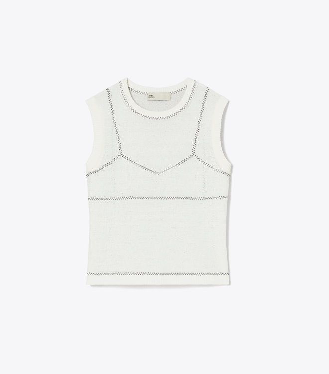 Tory Burch - Áo lưới cotton phối nylon