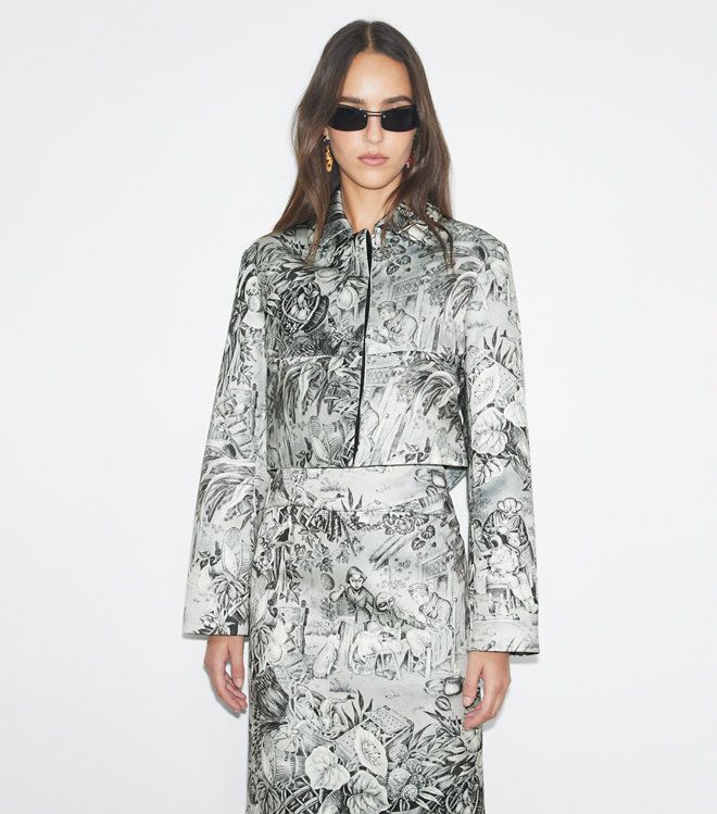 Tory Burch - Áo blazer Viscose in họa tiết
