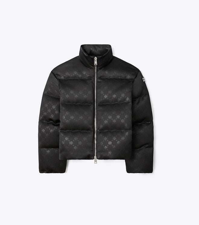 Áo khoác phao satin T Monogram