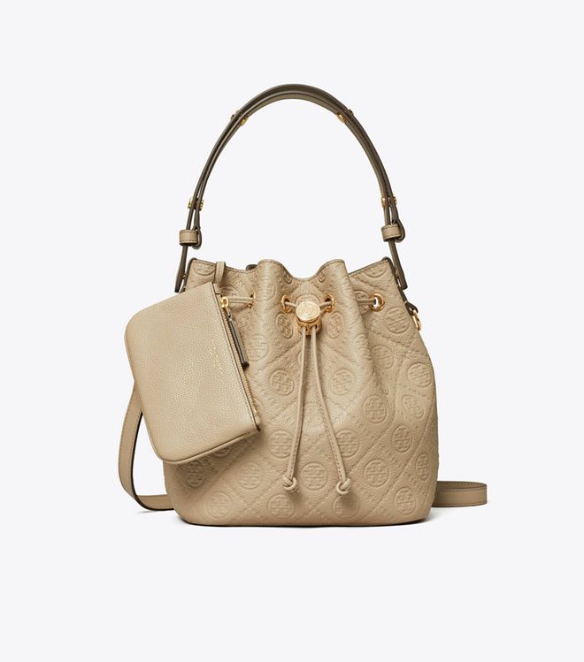 Túi bucket T Monogram Pebbled