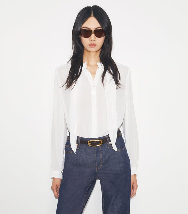 Tory Burch - Áo blouse Georgette Bow