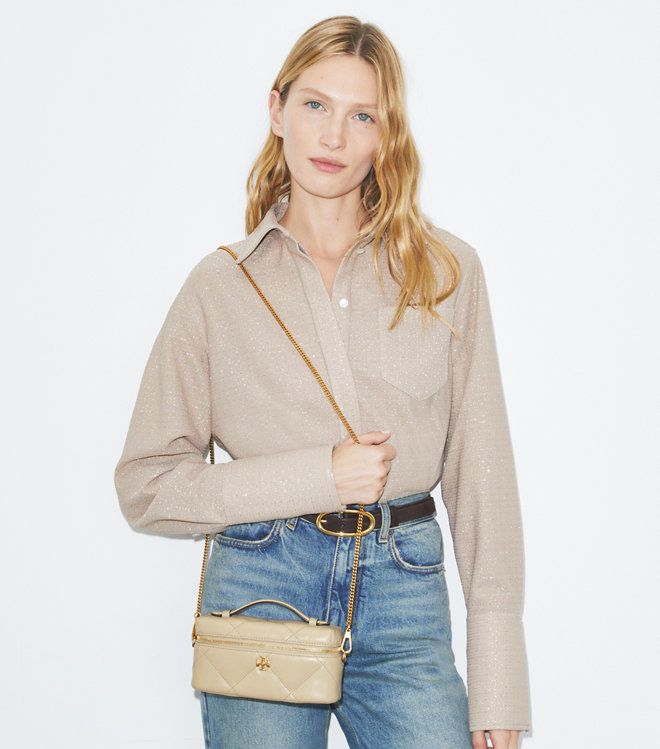 Tory Burch - Túi trang điểm Kira Diamond Quilt East-West