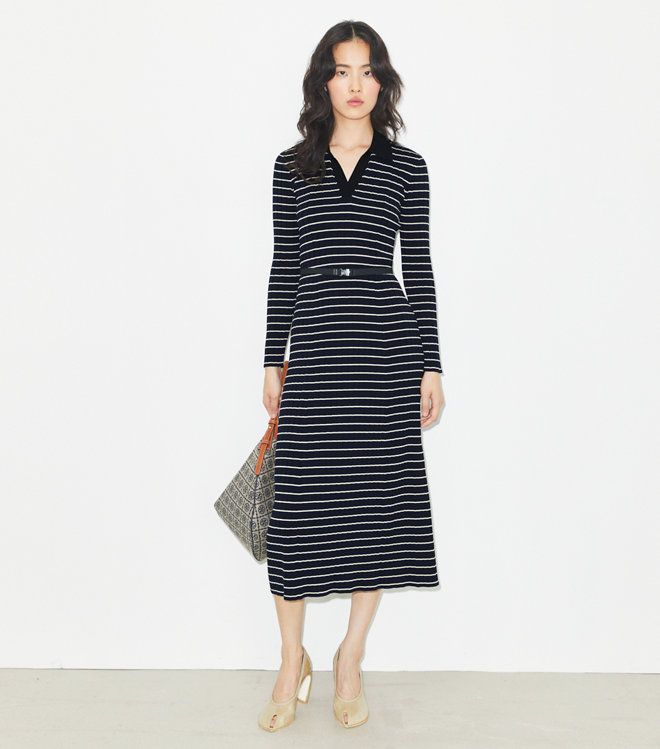 Tory Burch - Đầm polo dệt kim cotton