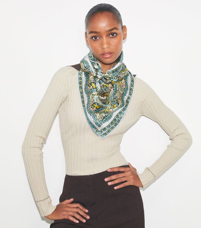 Tory Burch - Khăn Silk Square Dream Paisley
