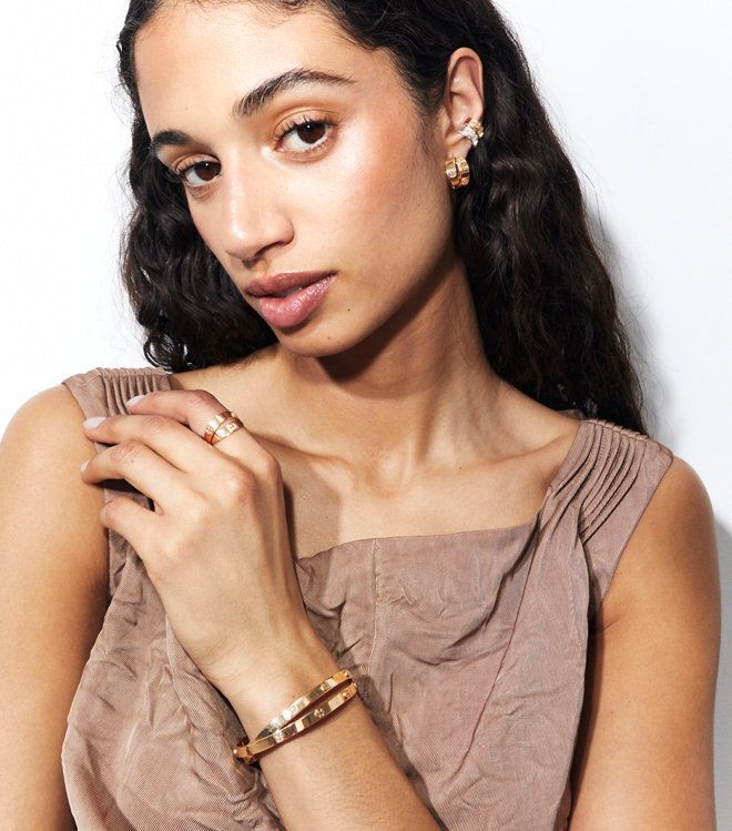 Tory Burch - Vòng tay đôi Icon Double T