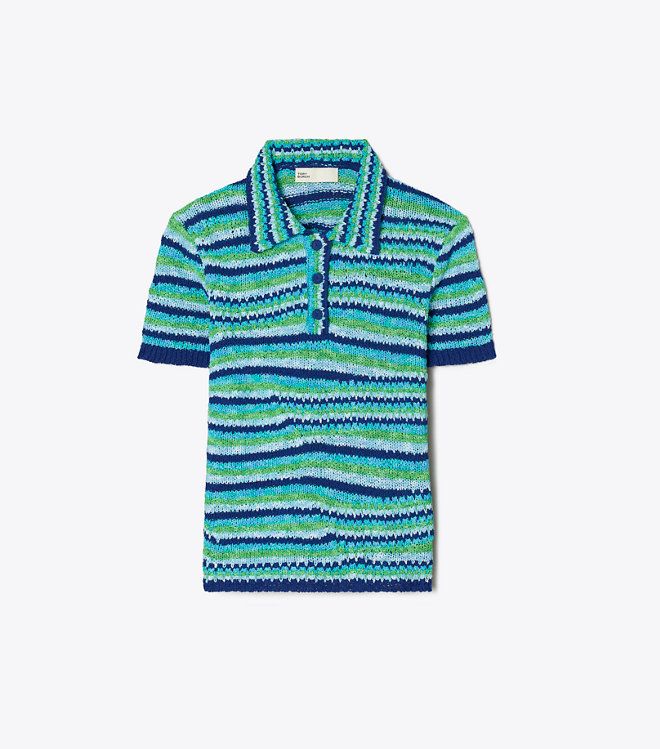 Tory Burch - Áo polo cotton kẻ sọc