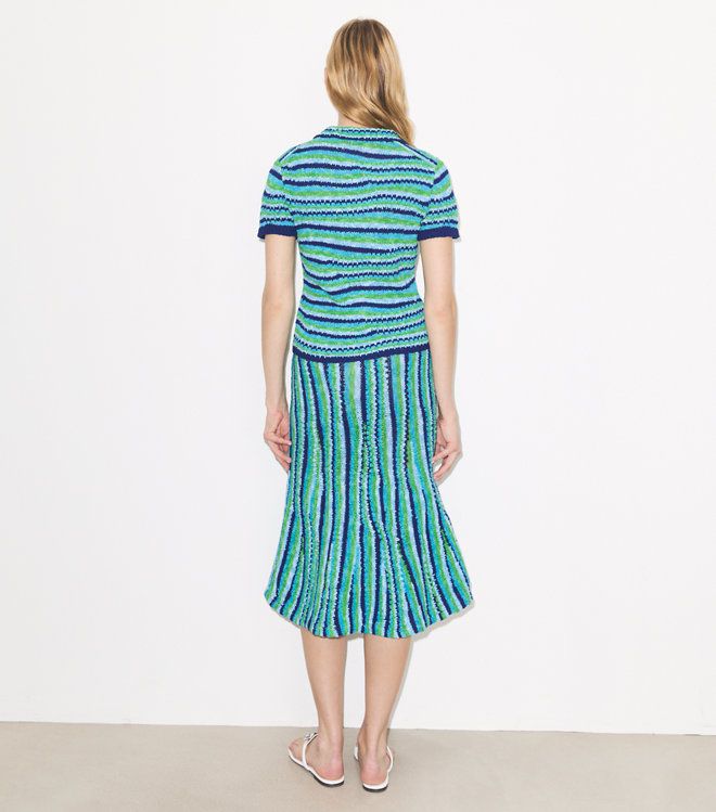 Tory Burch - Chân váy cotton kẻ sọc